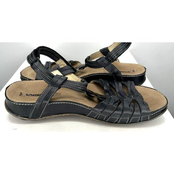 Romika Leather Sandals Slingback Summer Strappy Shoes Black Women Sz 40 US 9/9.5 - Picture 5 of 14